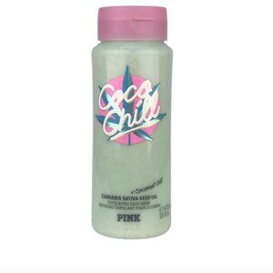 NWT VICTORIAS SECRET PINK COCO CHILL EXFOLIATING BODY WASH CANNIBAS OIL 16oz NEW
